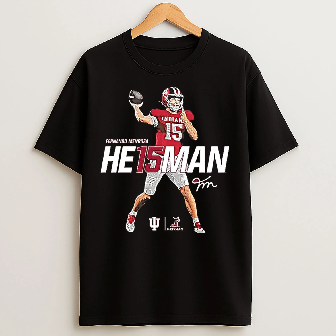 Classic Fernando Mendoza Indiana Hoosiers 2025 Heisman Trophy Winner Stance T Shirts