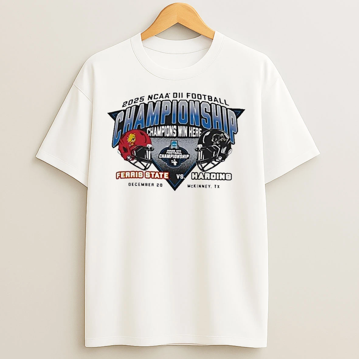 Classic Ferris State Vs Harding Football Head To Head Ncaa Dii Championship T Shirts