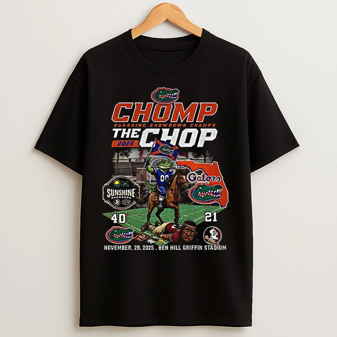 Classic Florida Gators Beat Florida State Seminoles Sunshine Showdown Chomp The Chop Football T Shirts