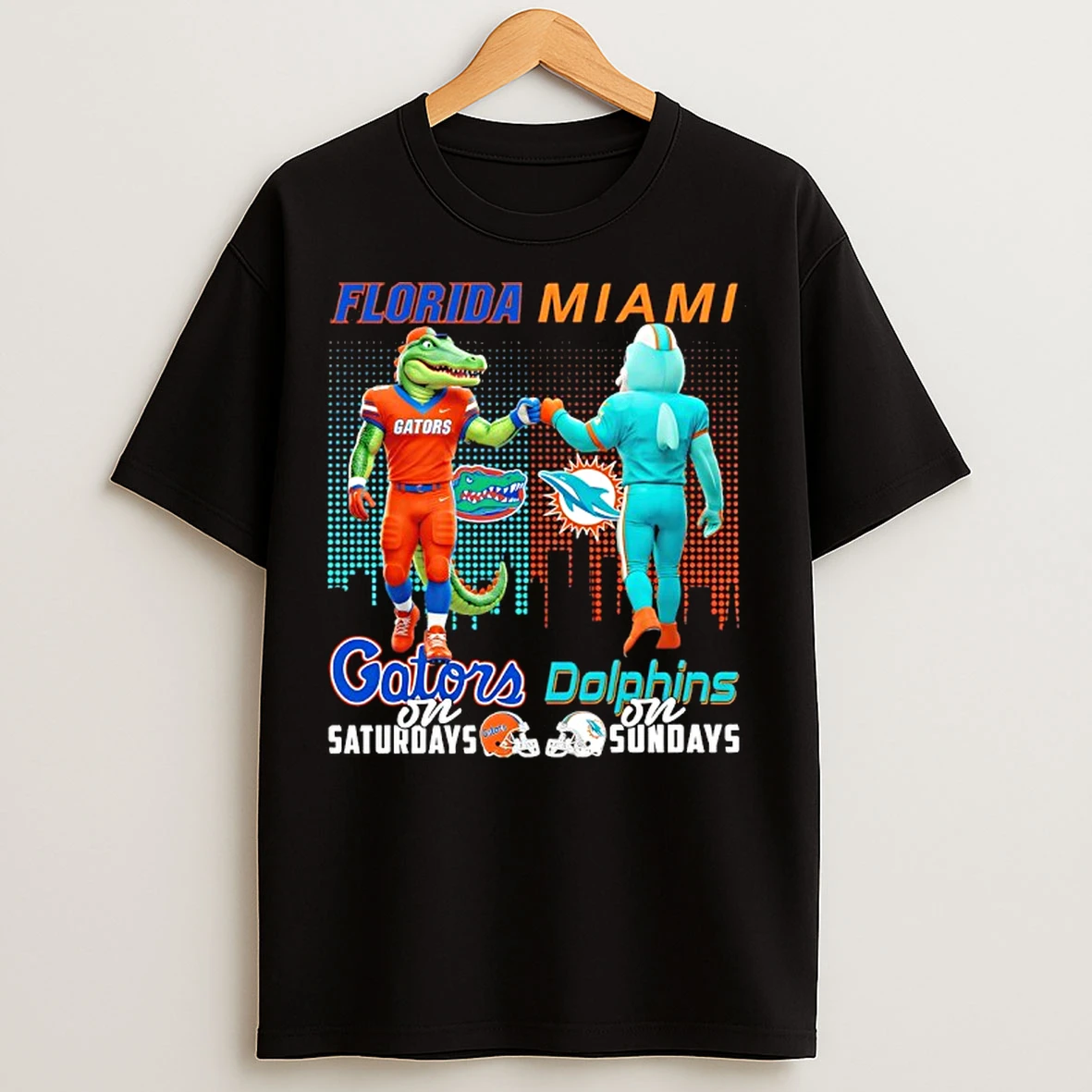 Classic Florida Gators On Saturdays X Miami Dolphins On Sundays Mascot T Shirts