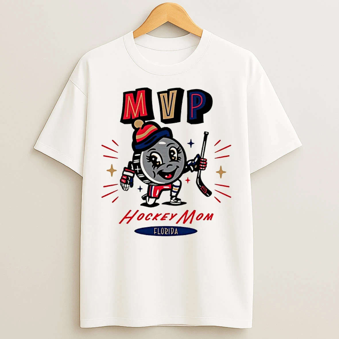 Classic Florida Hockey Mom Mvp 2025 Cartoon T Shirts
