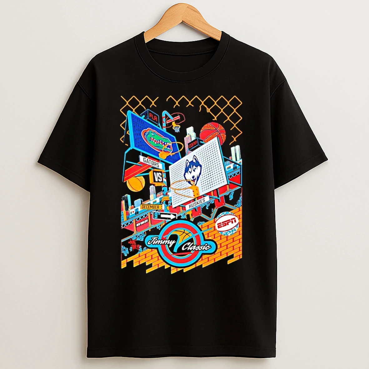 Classic Florida Vs Uconn Jimmy V Classic Espn College Basketball 2025 T Shirts