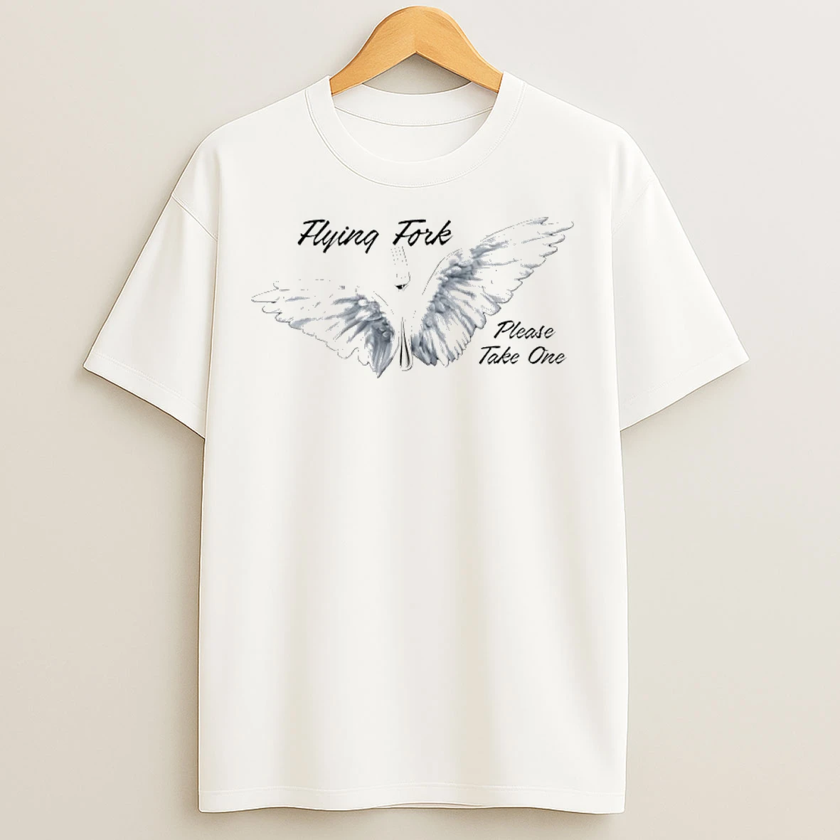 Classic Flying Fork Please Take One Graphic T Shirts