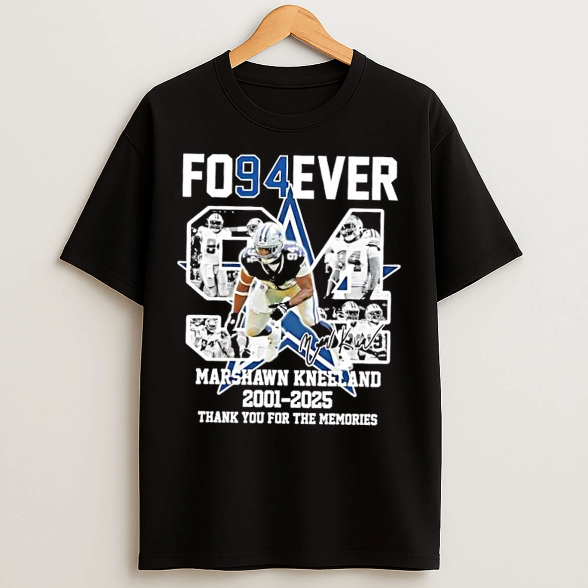 Classic Forever 94 Dallas Cowboys Marshawn Kneeland 2001 2025 Thank You For The Memories Signature T Shirts