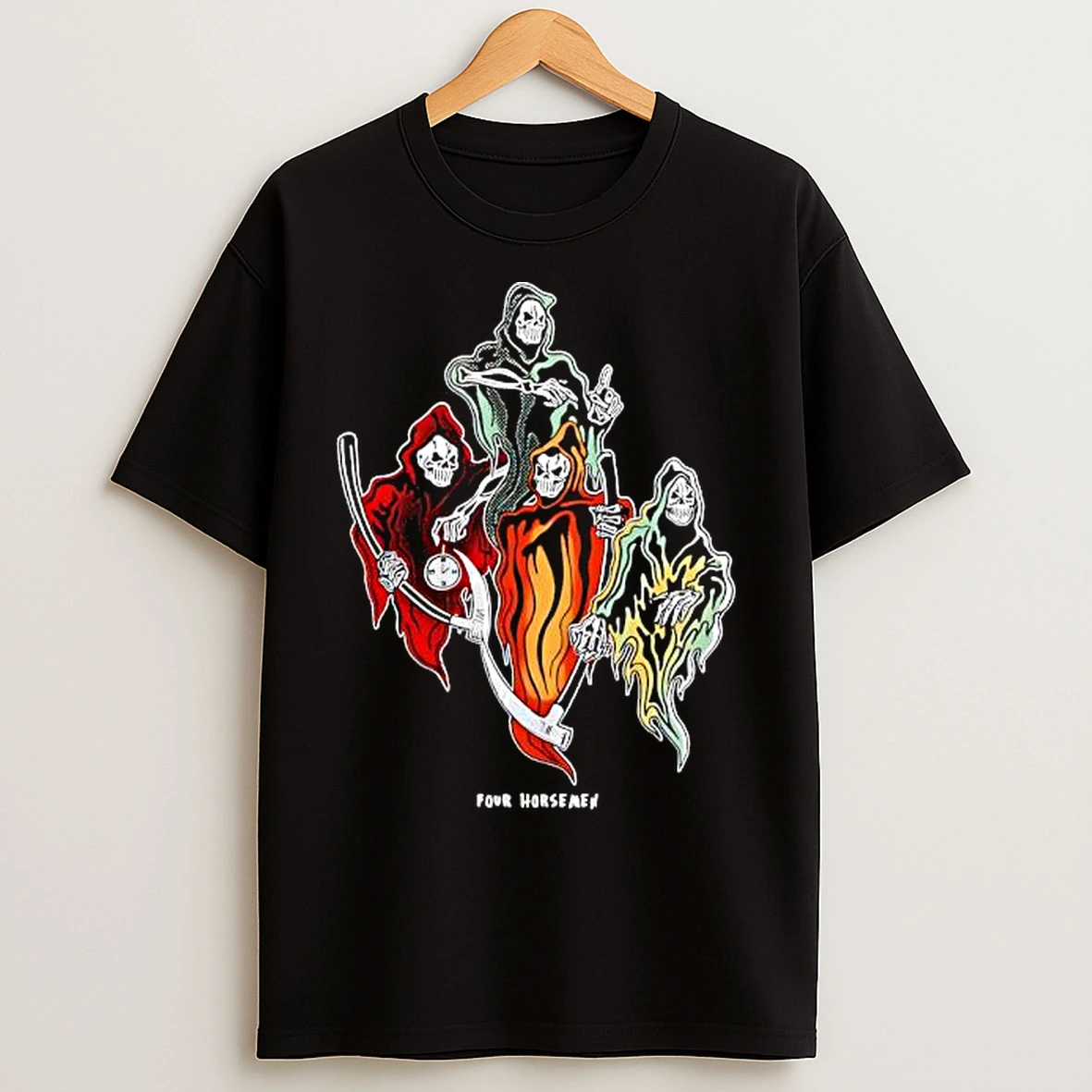 Classic Four Horseman Scratcher Death T Shirts