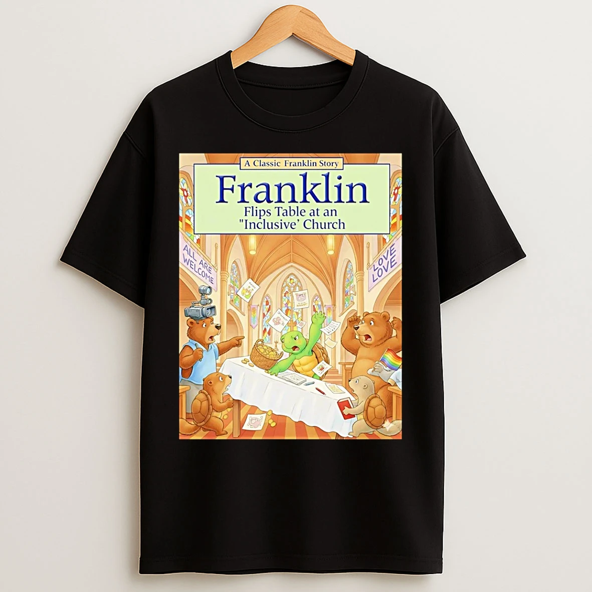 Classic Franklin Flips Table At An Inclusive Church T Shirts