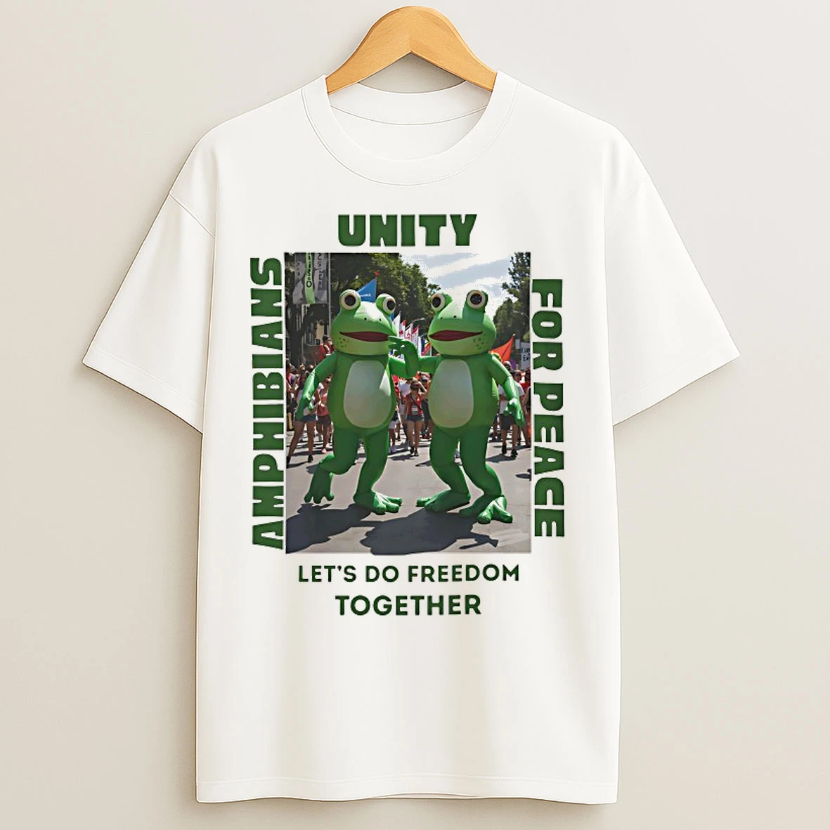 Classic Frog Amphibians Unity For Peace Lets Do Freedom Together T Shirts