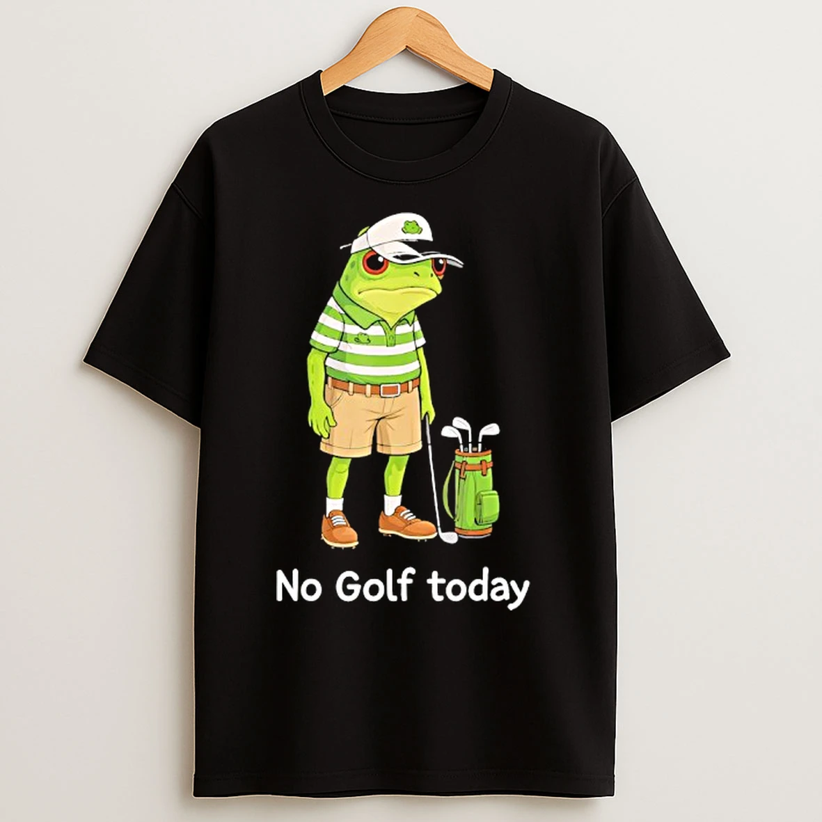 Classic Frog Golfer No Golf Today T Shirts