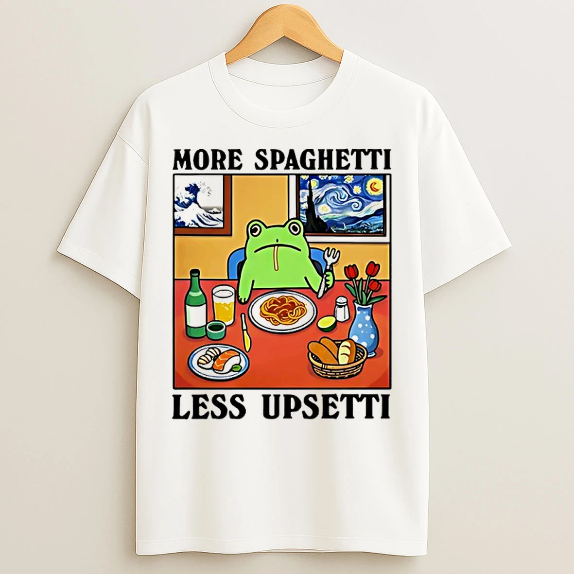 Classic Frog More Spaghetti Less Upsetti Meme T Shirts