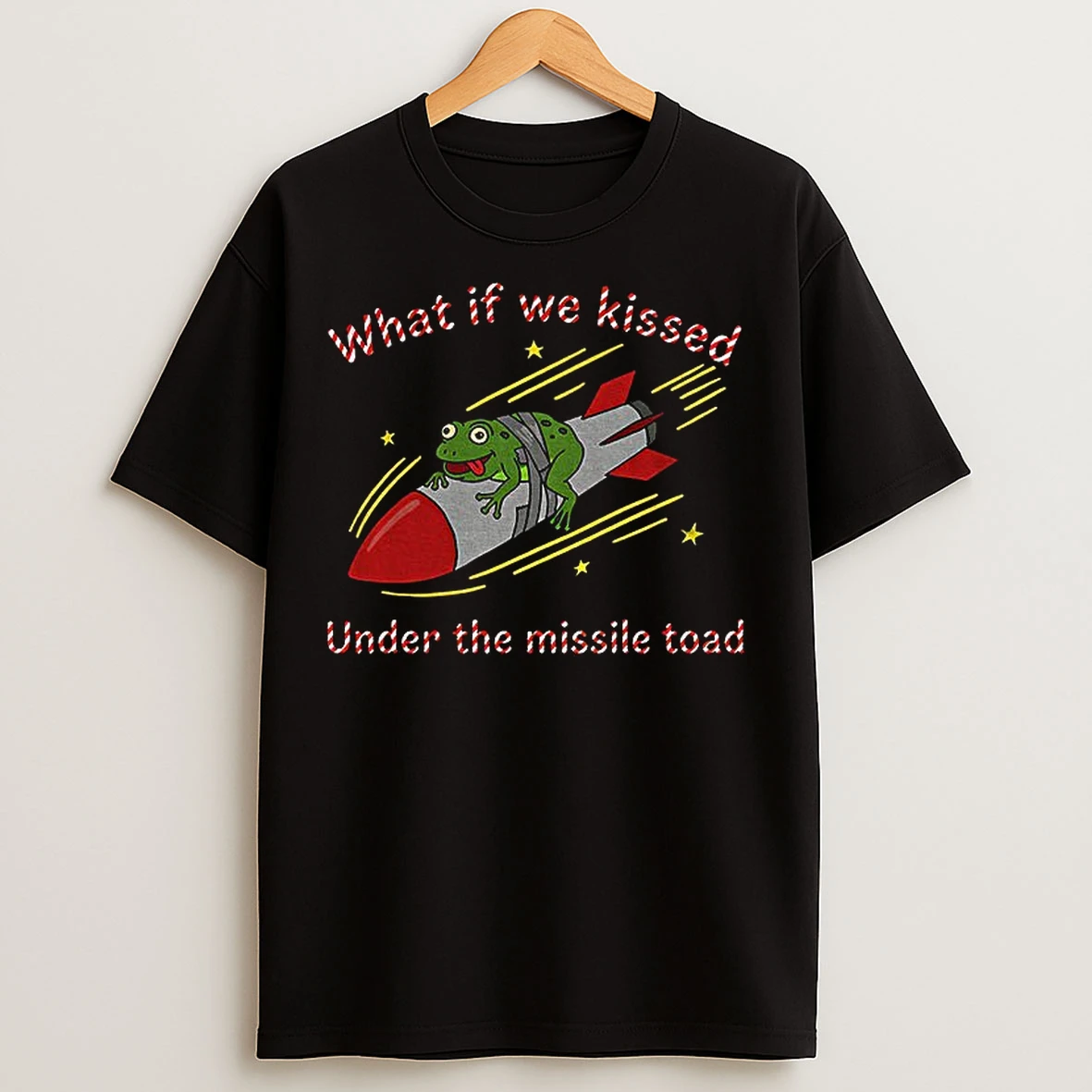 Classic Frog Rocket What If We Kissed Under The Missile Toad T Shirts
