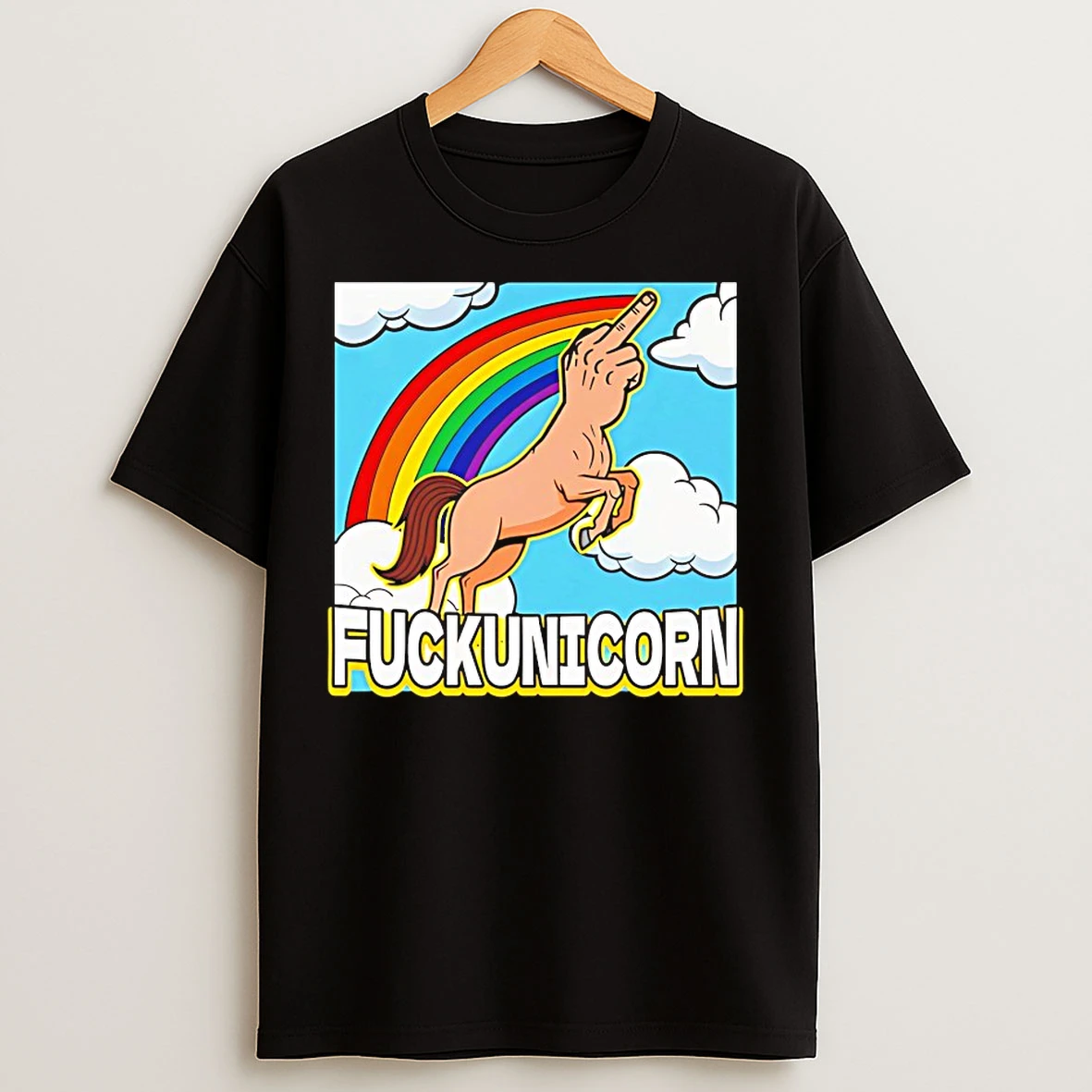 Classic Fuckunicorn Unicorn Middle Finger T Shirts