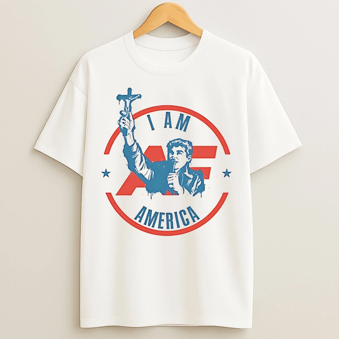 Classic Fuentes America First Crucifix I Am America T Shirts