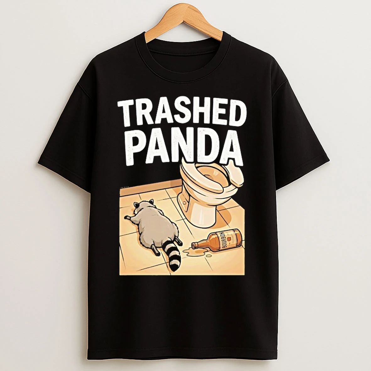 Classic Funny Trashed Panda Drunk Raccoon T Shirts