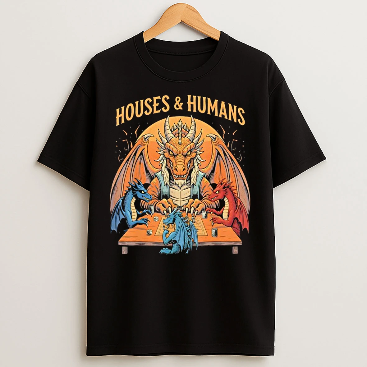Classic Gaming Houses And Humans Rpg Parody Gamer T Shirts
