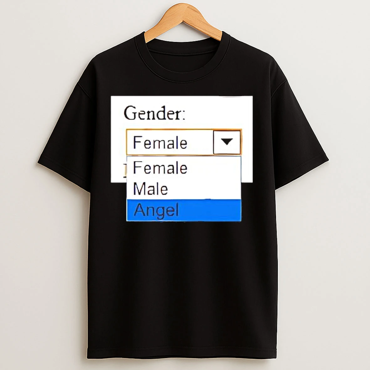 Classic Gender Female Male Angel T Shirts