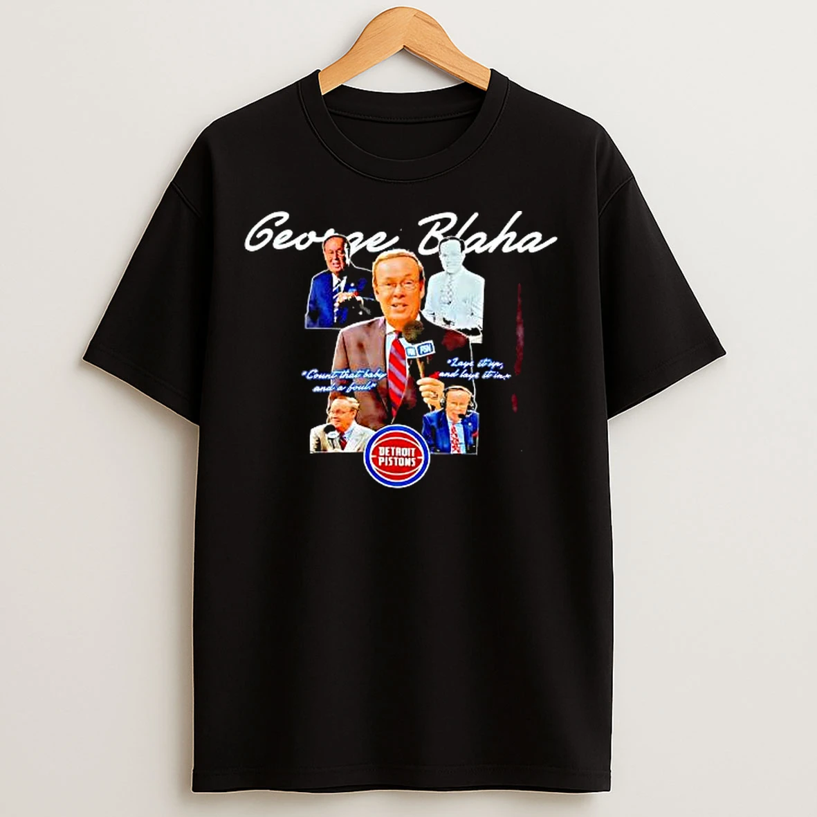 Classic George Blaha Detroit Pistons Graphic T Shirts