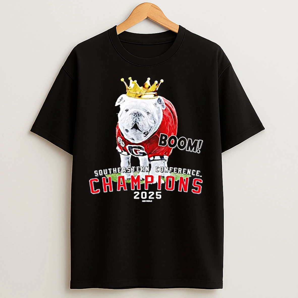 Classic Georgia Bulldogs 2025 Sec Champions Mascot Crown Boom T Shirts