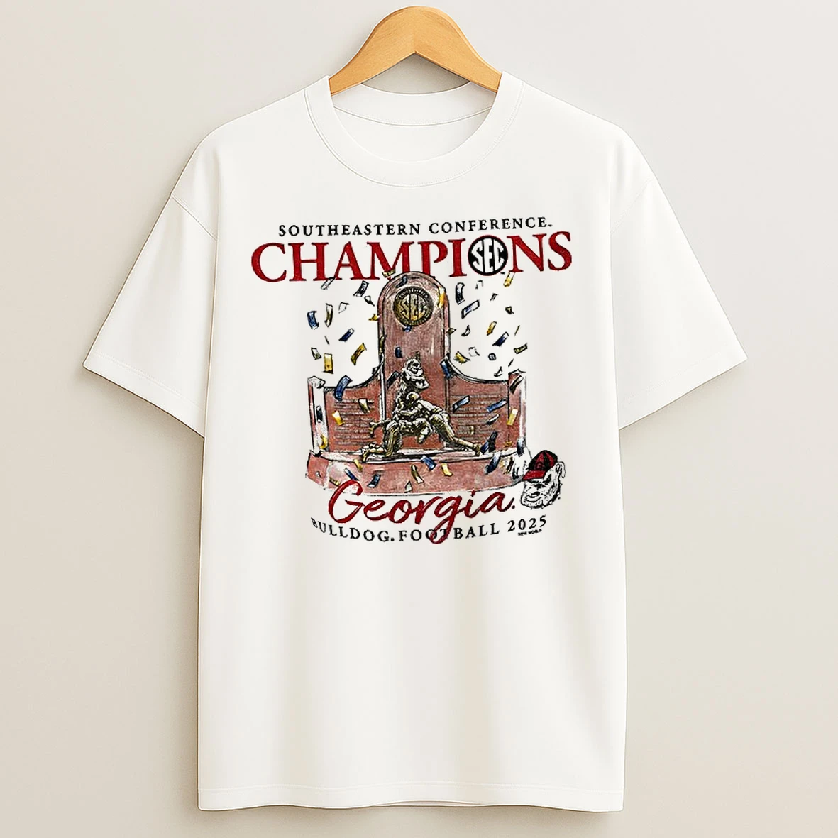 Classic Georgia Bulldogs 2025 Sec Champions Trophy Southeastern Conference T Shirts