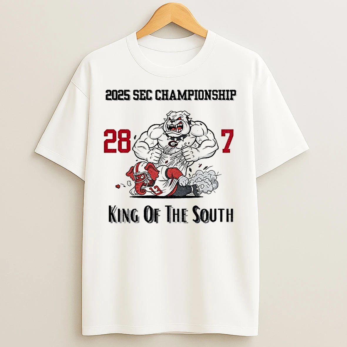 Classic Georgia Bulldogs 2025 Sec Championship King Of The South 28 7 T Shirts