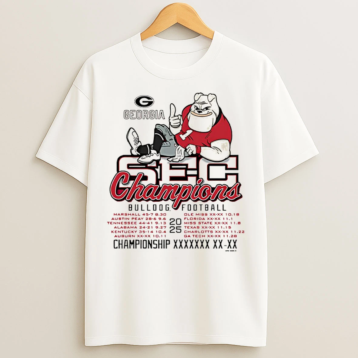 Classic Georgia Bulldogs 2025 Sec Football Champions Recap T Shirts
