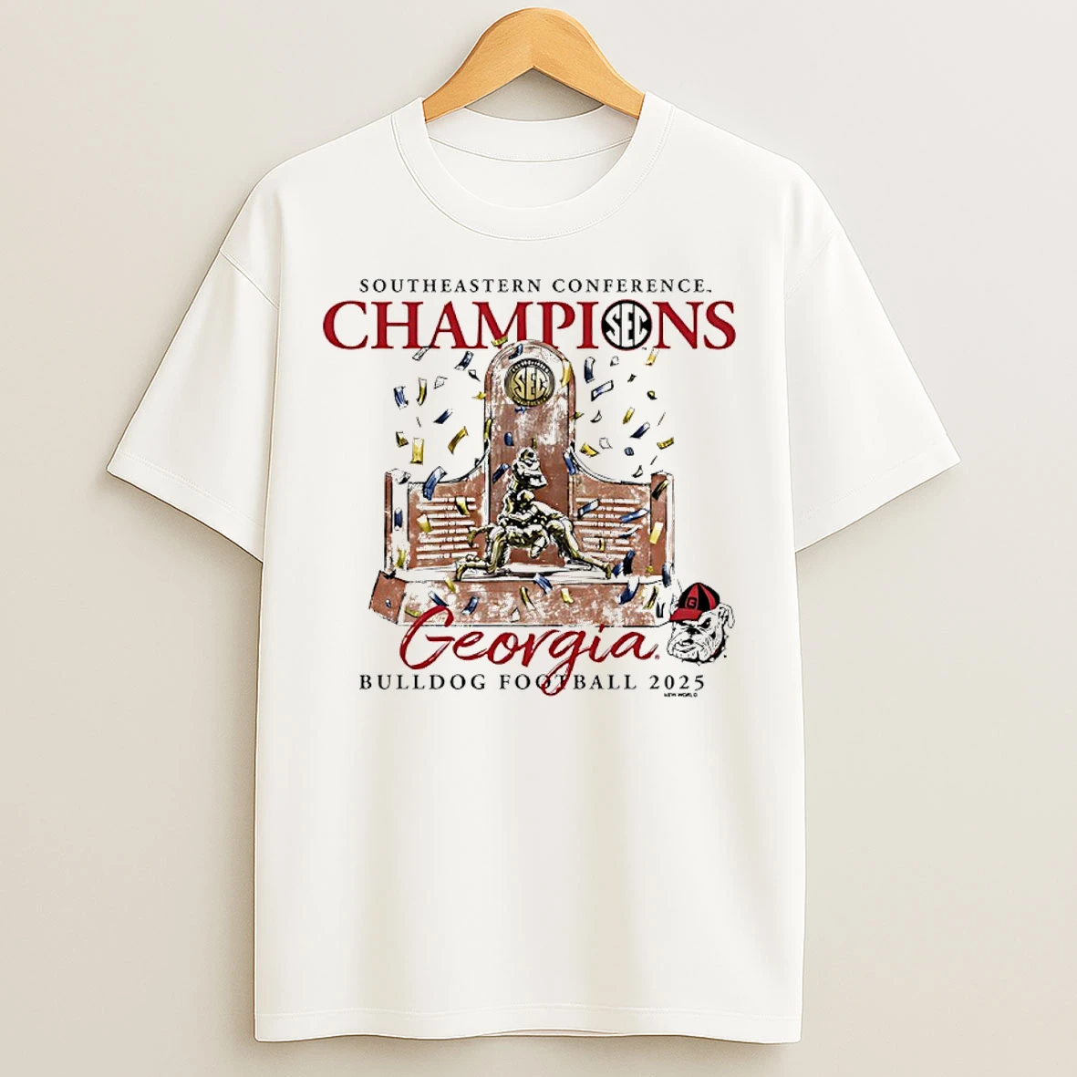 Classic Georgia Bulldogs 2025 Sec Football Champions Trophy T Shirts