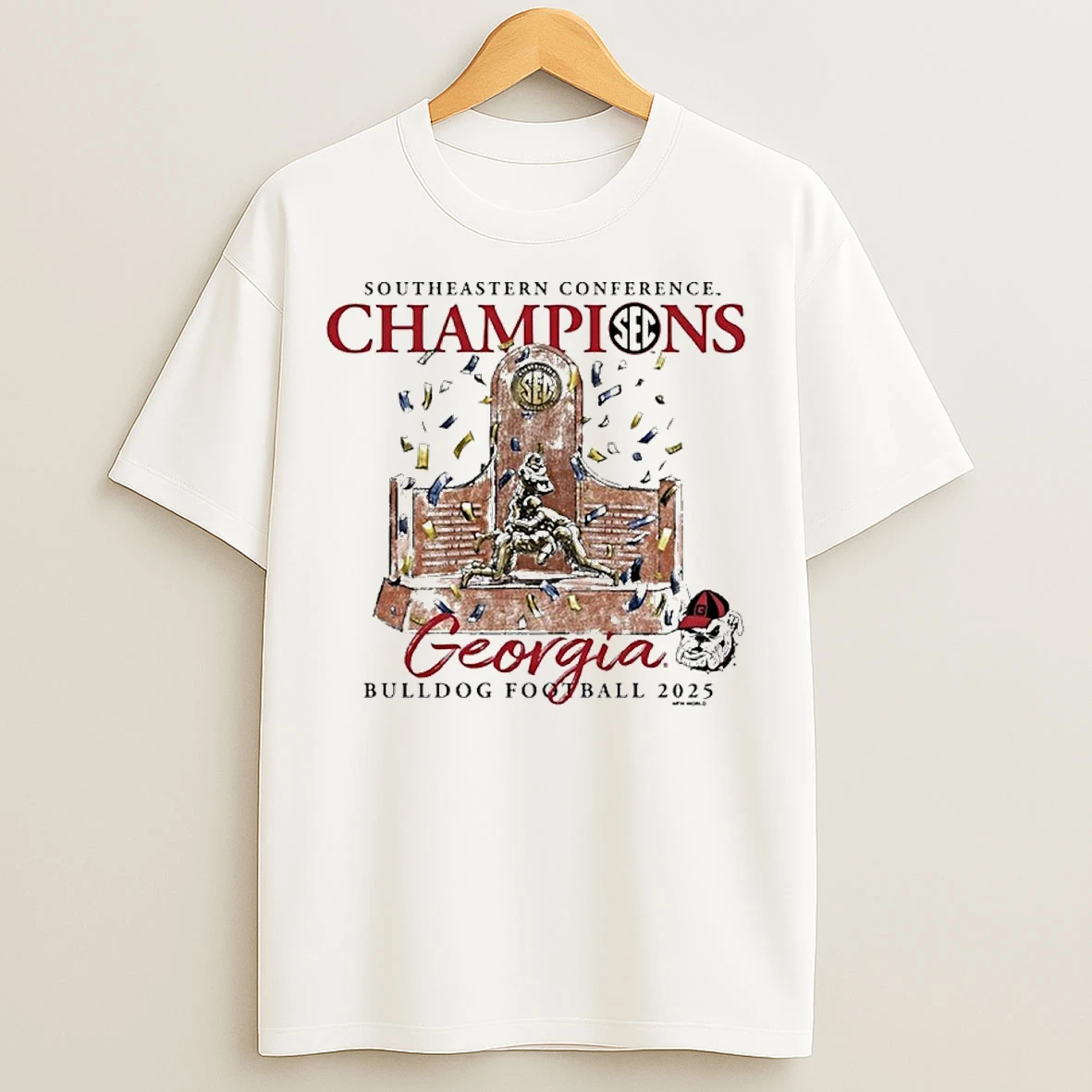 Classic Georgia Bulldogs 2025 Sec Football Conference Champions Trophy T Shirts
