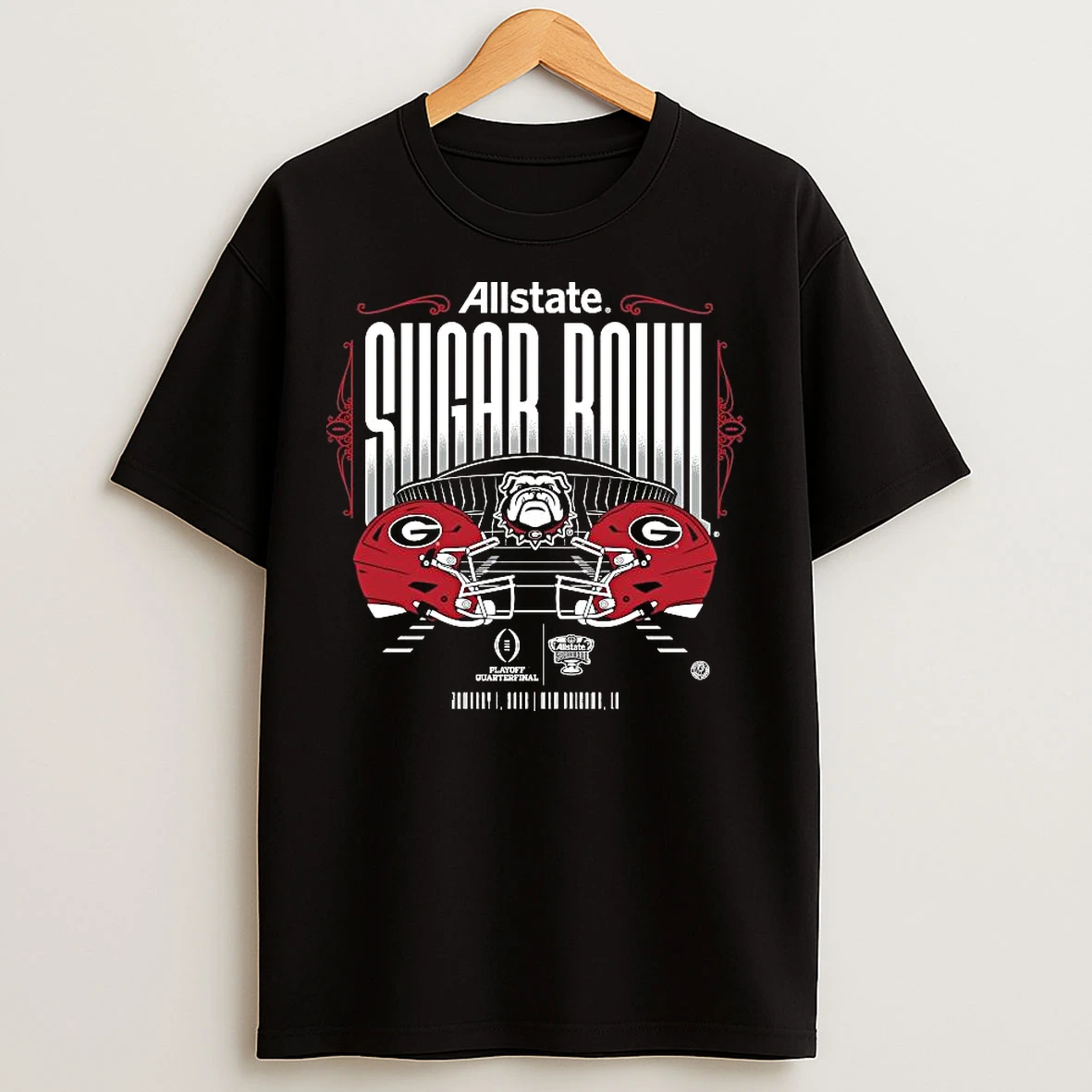 Classic Georgia Bulldogs Allstate Sugar Bowl January 1 2026 New Orleans Head To Head Helmet T Shirts