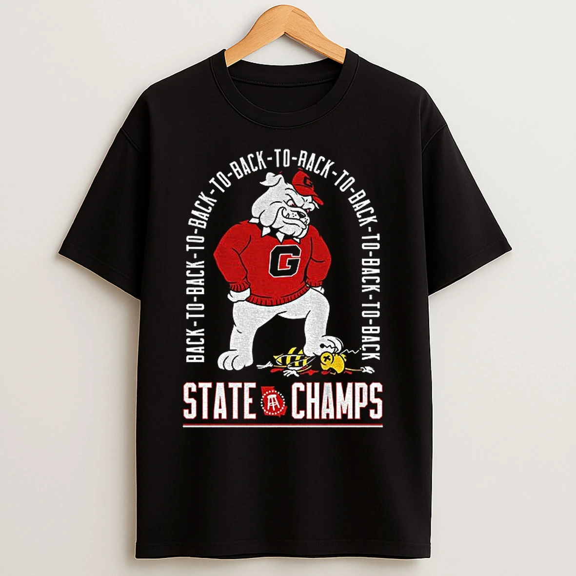 Classic Georgia Bulldogs Eight Time State Champs T Shirts