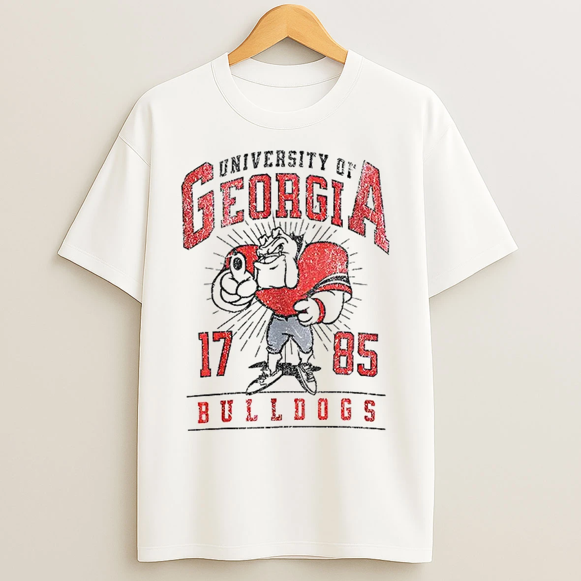 Classic Georgia Bulldogs Football Retro Hairy Dawg 1785 T Shirts