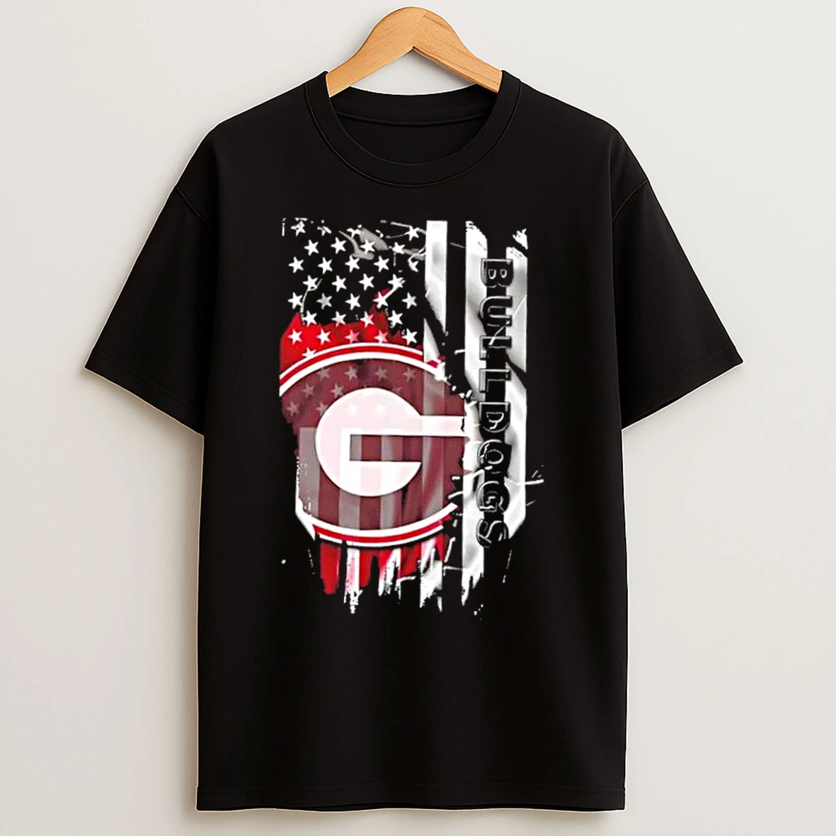 Classic Georgia Bulldogs Football X American Flag T Shirts