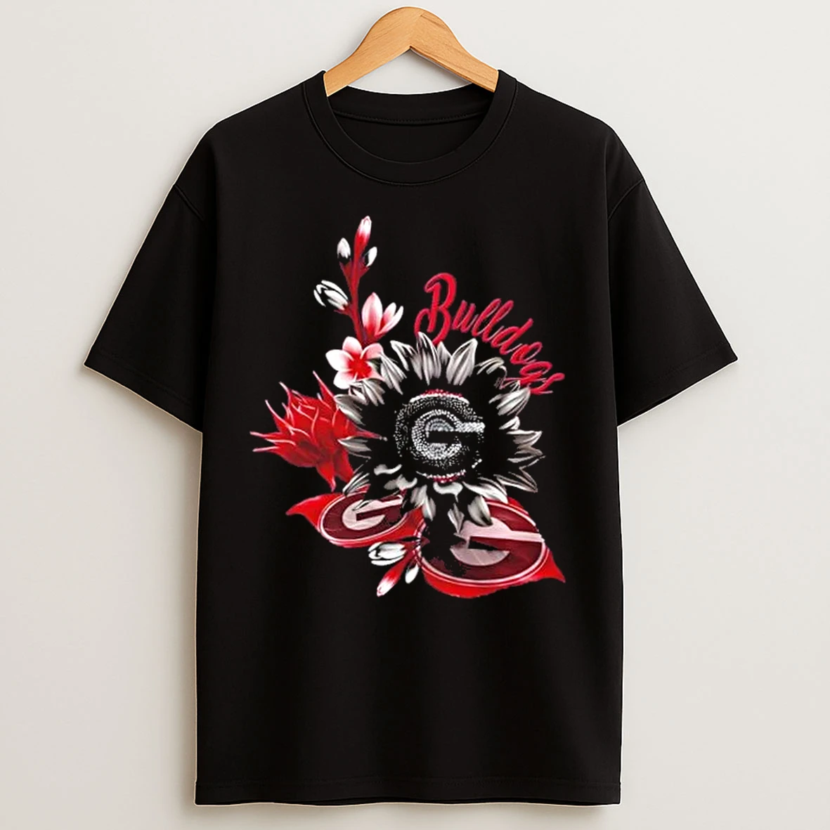 Classic Georgia Bulldogs Football X Sunflower Floral T Shirts