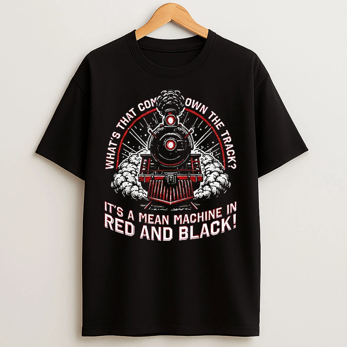 Classic Georgia Bulldogs Mean Machine What That Coming Down The Track A Mean Machine In Red Black T Shirts