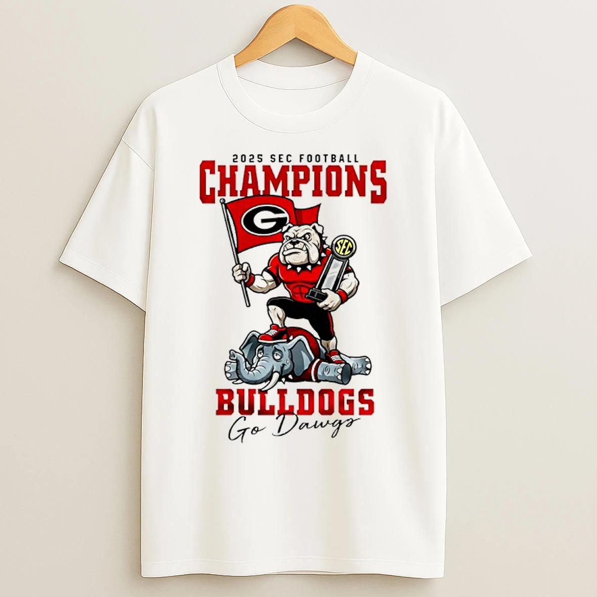 Classic Georgia Bulldogs Ncaa 2025 Sec Football Champions Go Dawgs T Shirts