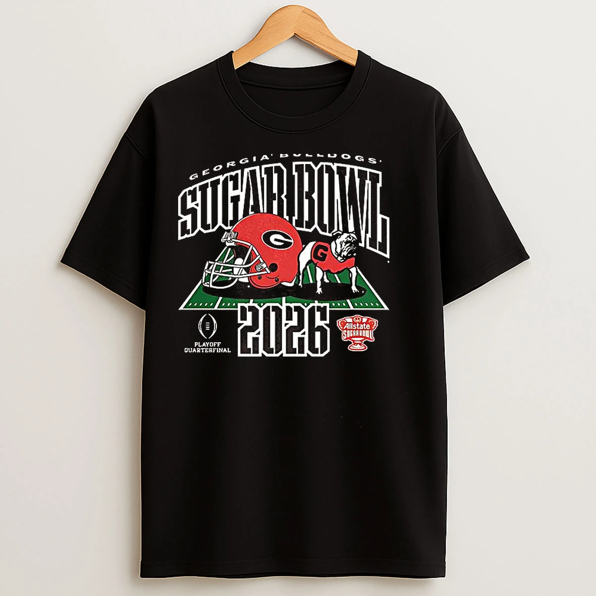 Classic Georgia Bulldogs Ncaa Cfp All State Sugar Bowl 2026 Helmet Mascot T Shirts