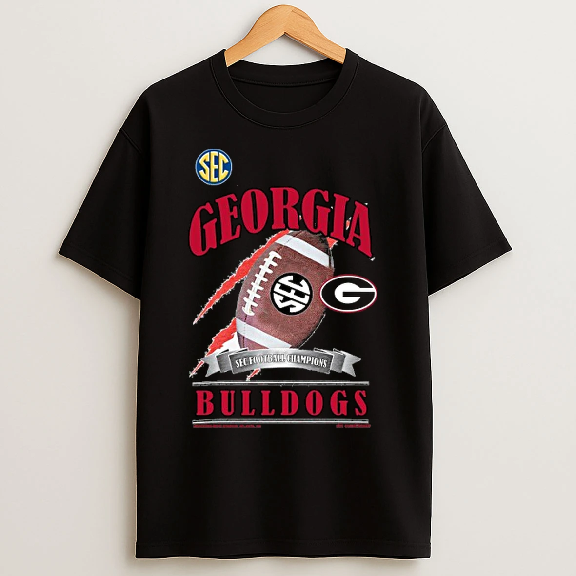 Classic Georgia Bulldogs New Era 2025 Sec Football Conference Champions Locker Room T Shirts