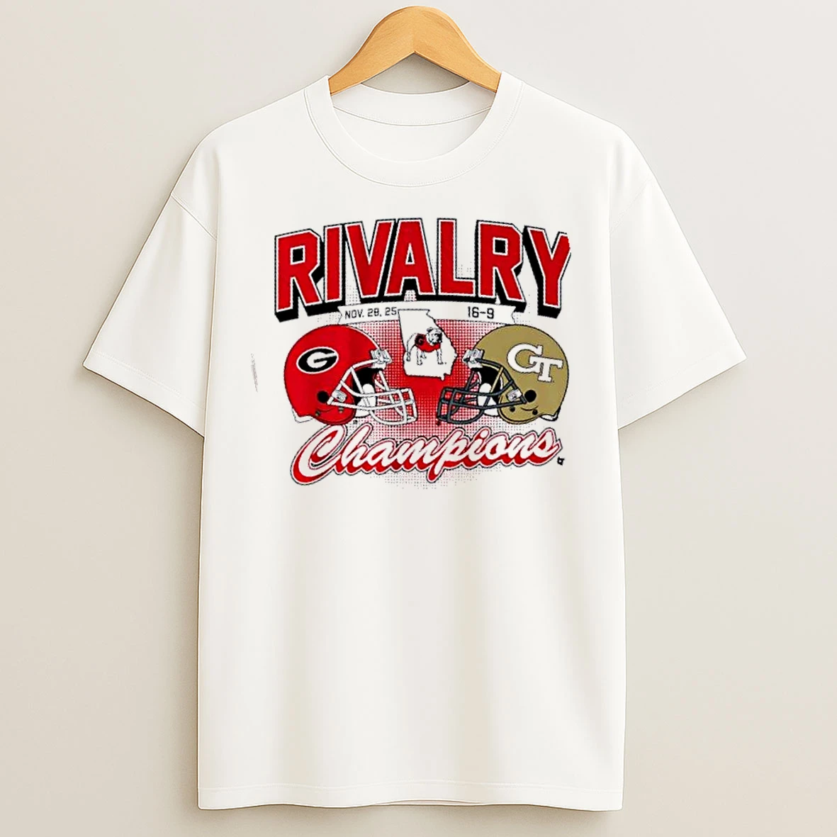 Classic Georgia Bulldogs Rivalry Winner Georgia Tech Yellow Jackets Champions T Shirts