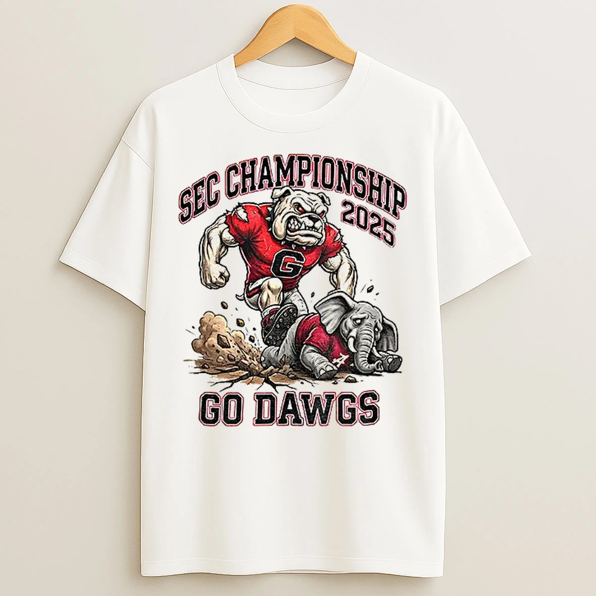 Classic Georgia Bulldogs Sec Championship 2025 Go Dawgs Bulldog Mascot Vs Elephant Rivalry Football T Shirts