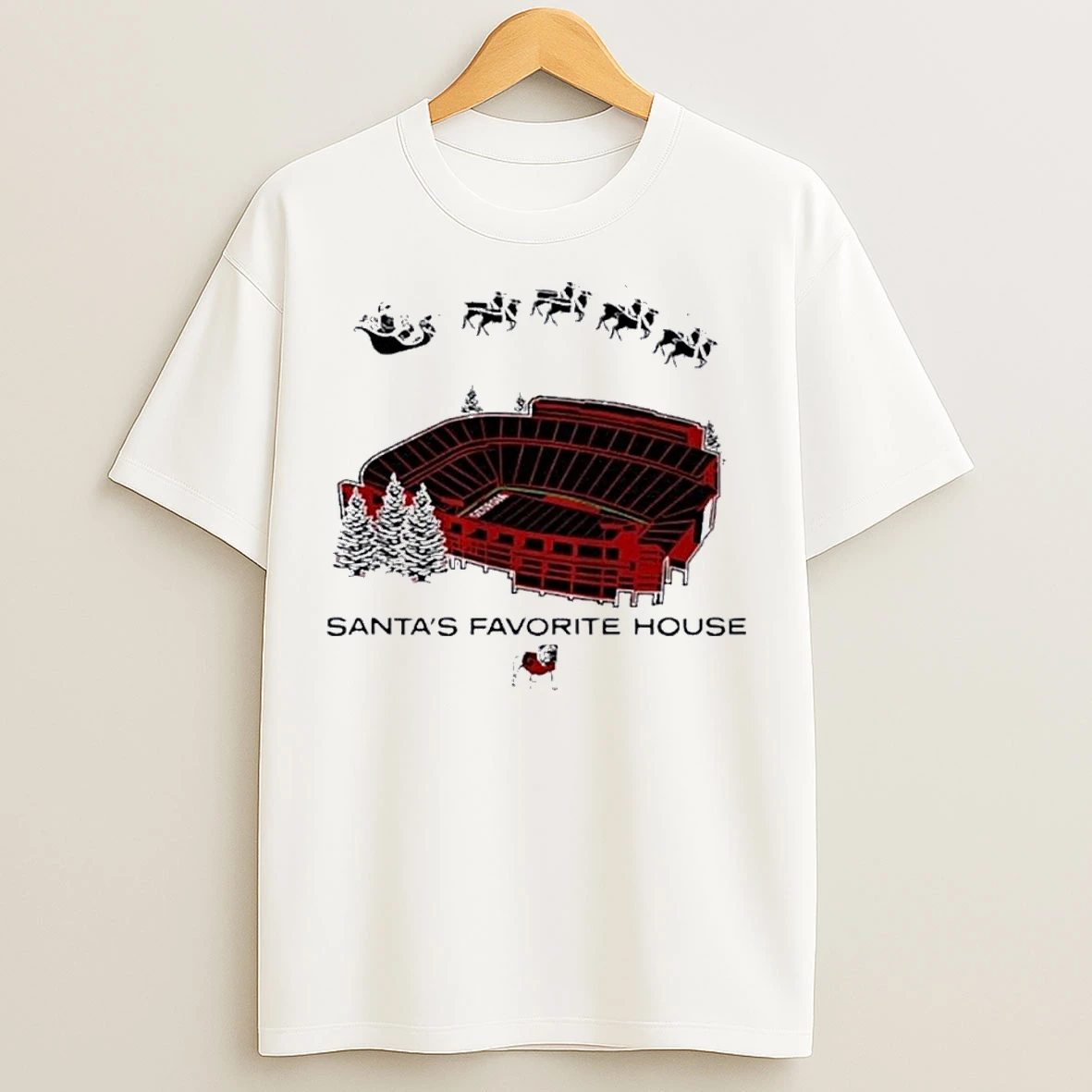 Classic Georgia Bulldogs Santas Favorite House Christmas T Shirts