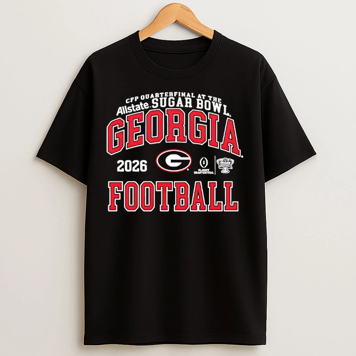 Classic Georgia Bulldogs Sugar Bowl Cfp Quarterfinal 2025 2026 Black T Shirts