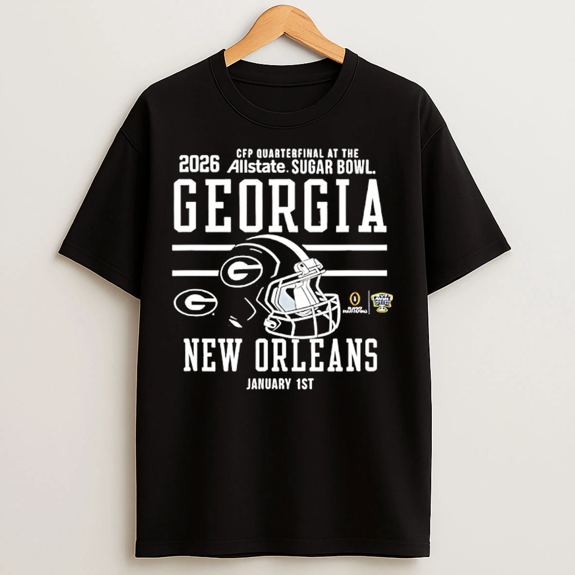 Classic Georgia Bulldogs Sugar Bowl Cfp Quarterfinal 2025 2026 Red T Shirts