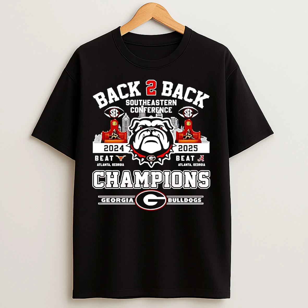 Classic Georgia Bulldogs Back 2 Back 2025 Southeastern Conference Champions T Shirts