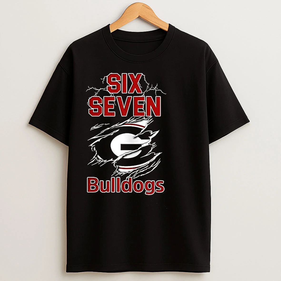 Classic Georgia Bulldogs Football Six Seven Tear Logo T Shirts