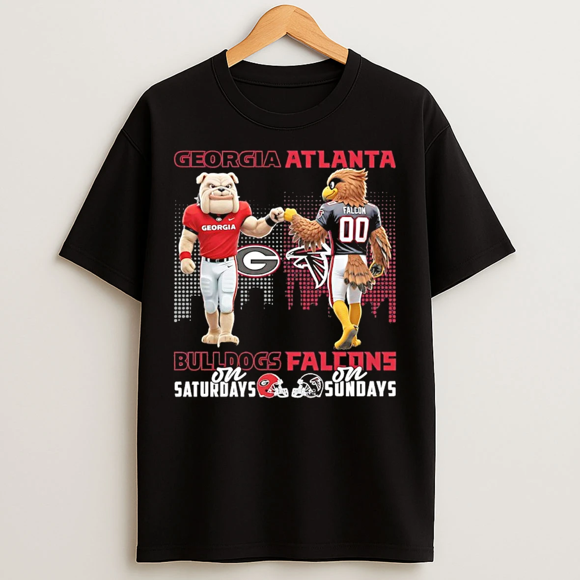 Classic Georgia Bulldogs On Saturday And Atlanta Falcons On Sundays Mascot T Shirts