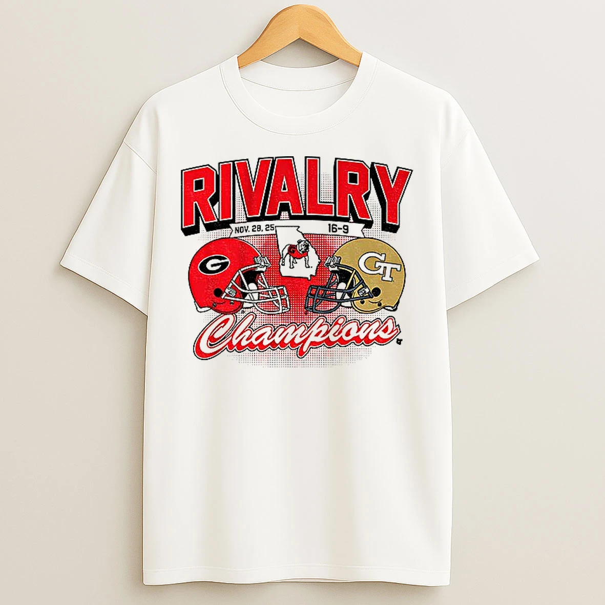 Classic Georgia Bulldogs Vs Georgia Tech Yellow Jackets Rivalry Winner 2025 Champions T Shirts