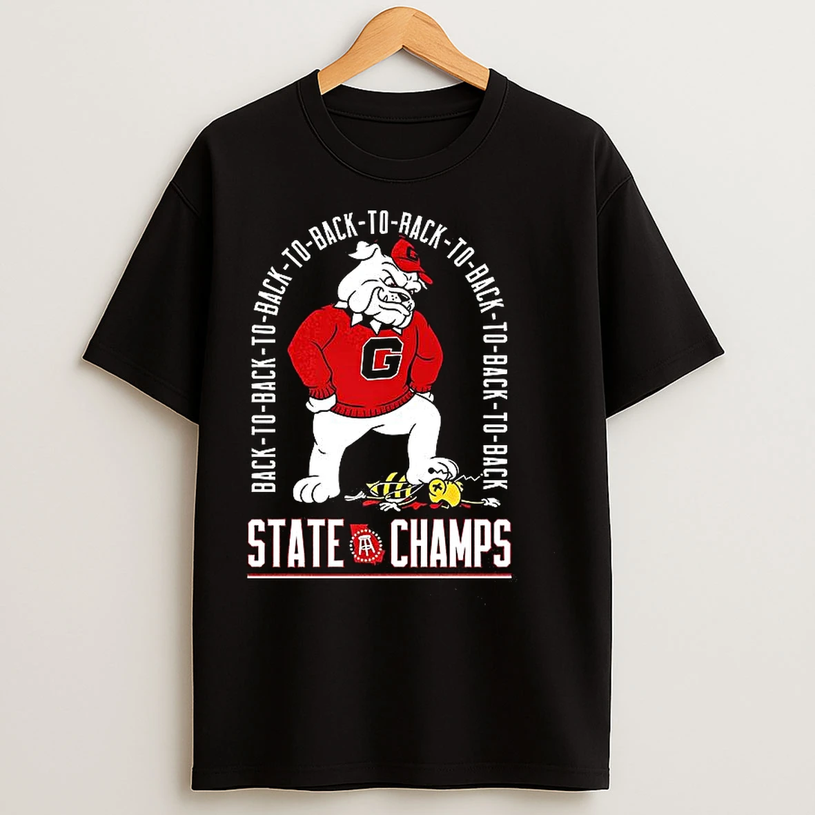 Classic Georgia Bulldogs Vs Georgia Tech Yellow Jackets Back To Back State Champs T Shirts