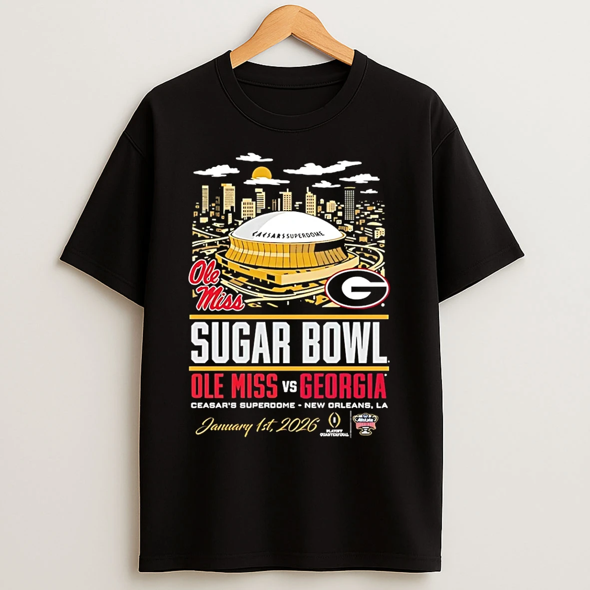 Classic Georgia Bulldogs Vs Ole Miss 2026 Sugar Bowl Head To Head Stadium T Shirts