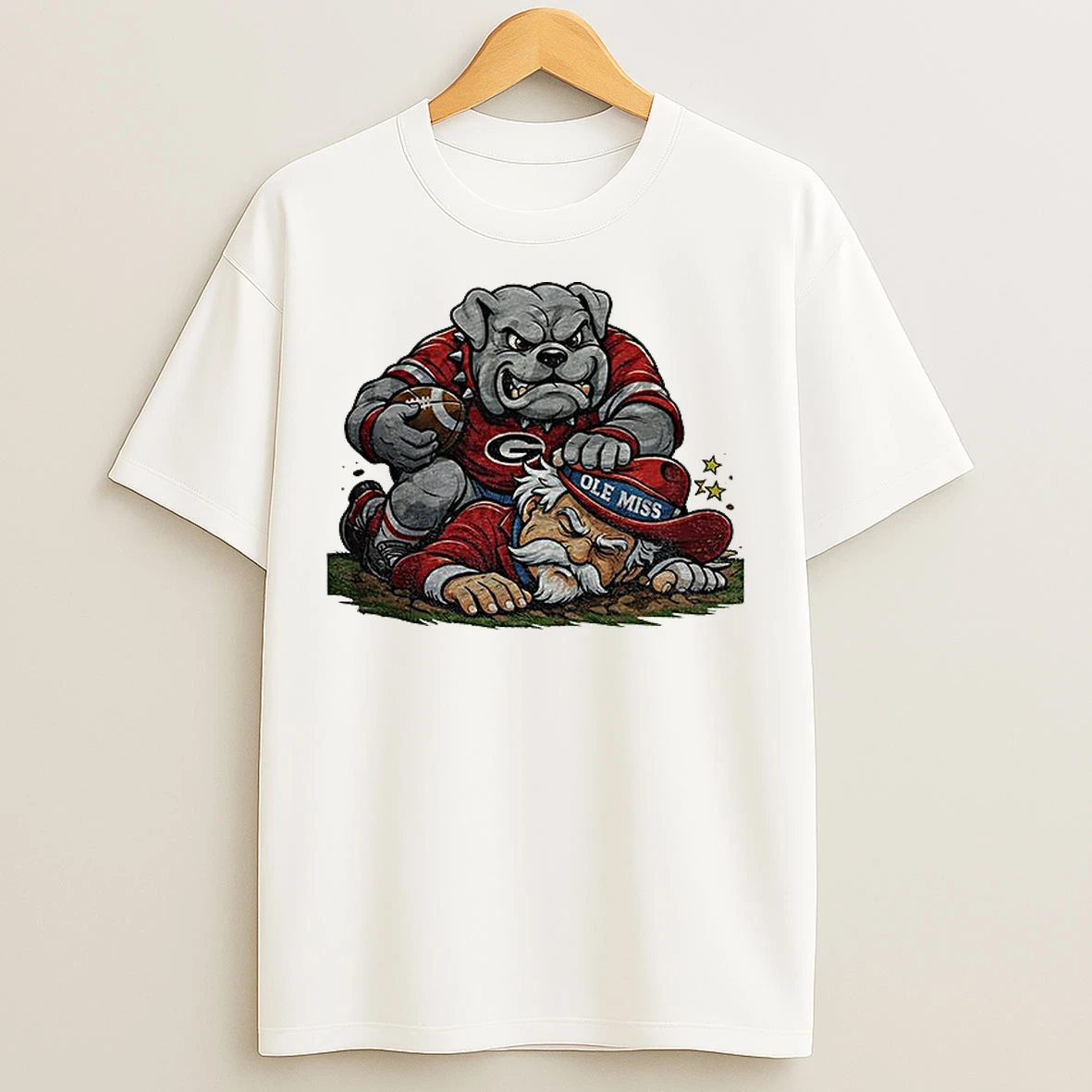 Classic Georgia Bulldogs Vs Ole Miss Rebels Playoffs Retro Rivalries Football Artwork T Shirts