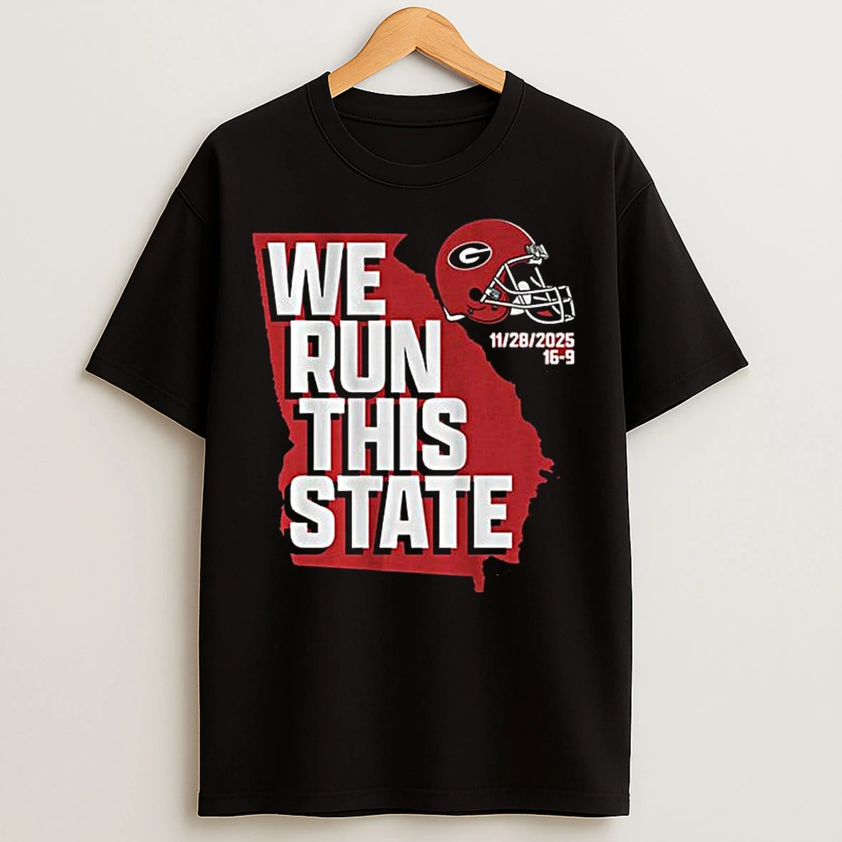 Classic Georgia Football We Run This State 2025 Score 16 9 T Shirts