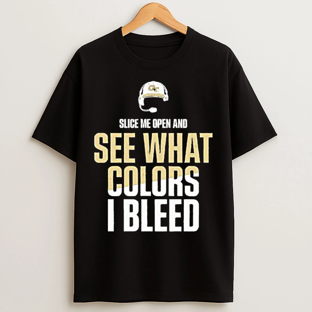 Classic Georgia Tech Yellow Jackets Slice Me Open And See What Colors I Bleed Coach Brentkeygt Said T Shirts