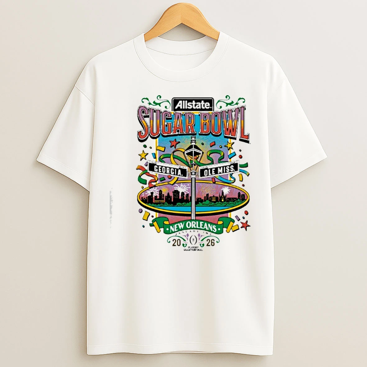 Classic Georgia Vs Ole Miss 2026 Allstate Sugar Bowl New Orleans T Shirts